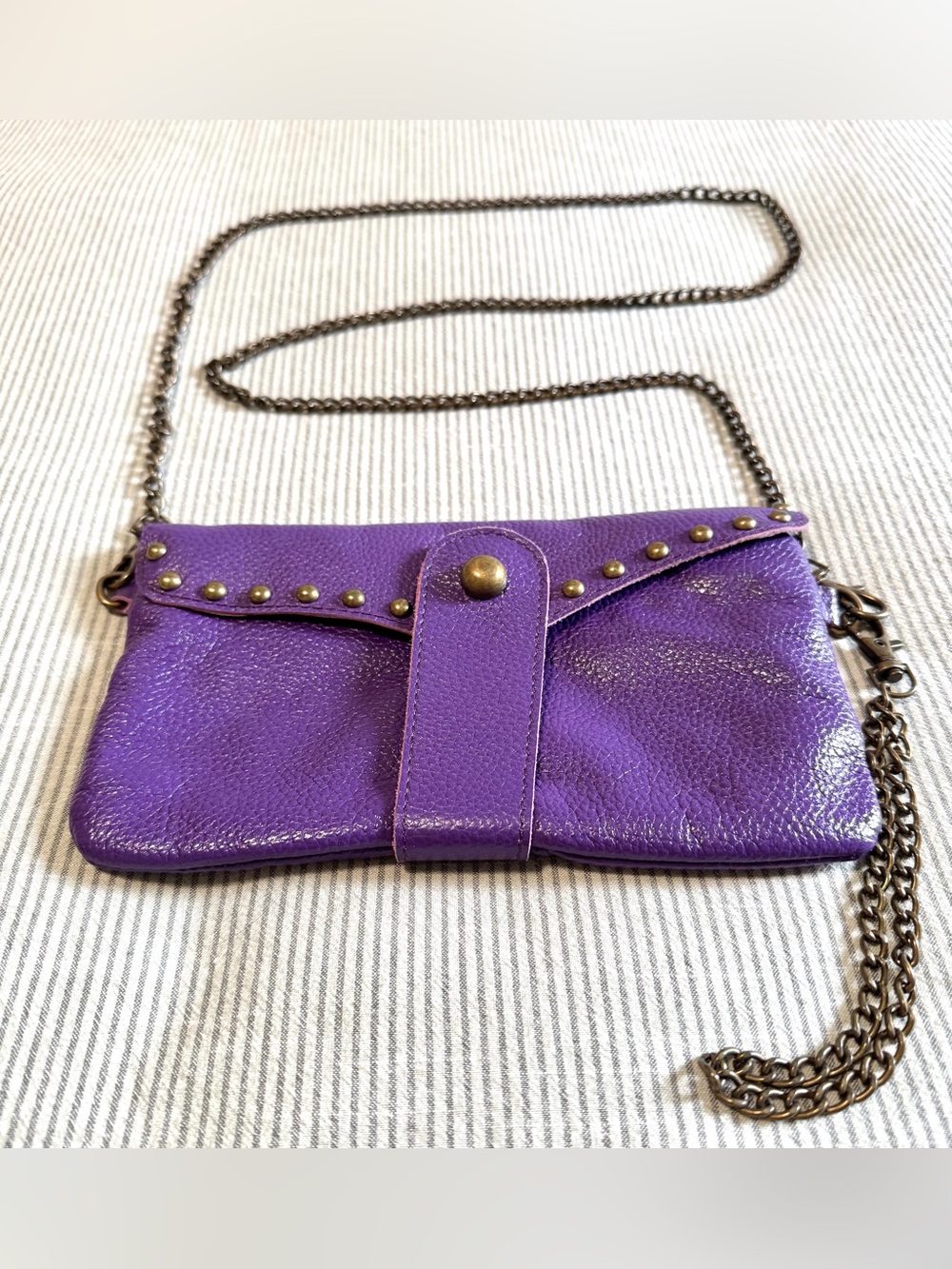 Nala Russo Purple Studded Leather Crossbody Bag - Never Used - NWOT!